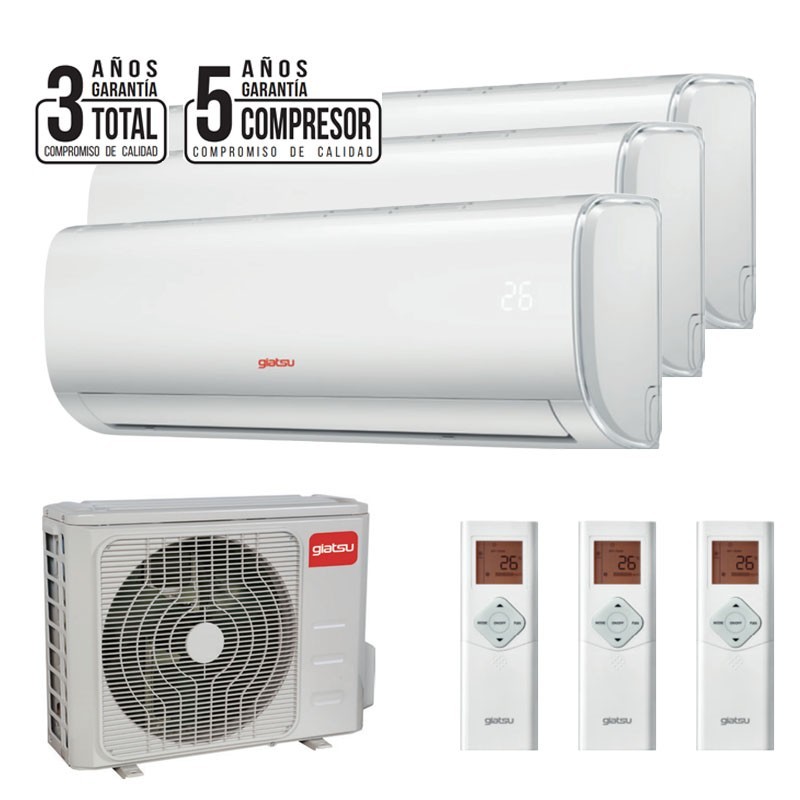 Aire acondicionado Giatsu Aroma 2E Multi Split 3x1 : GIA-MO3-21IX41B2R32 + GIA-MSI-18AR2ER32 + 2x GIA-MSI-09AR2ER32