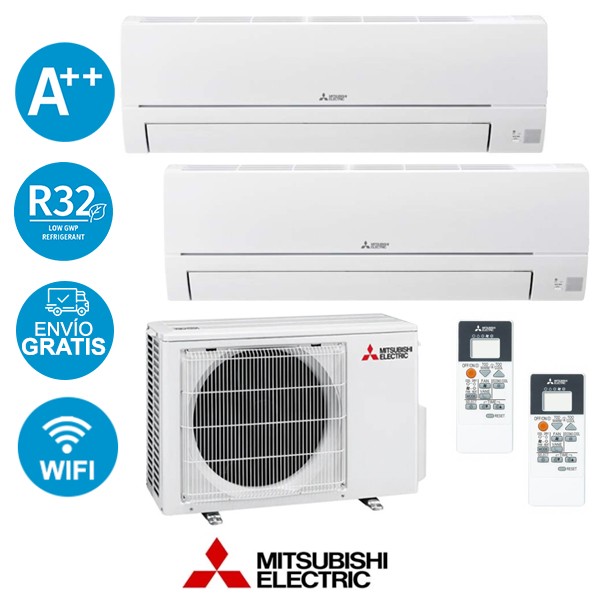 Equipo Mitsubishi Electric multisplit 2x1 serie HR MXZ-2HA50VF3 + MSZ-HR25VFK2 + MSZ-HR25VFK2 (2000FG+ 2000FG) (copia)