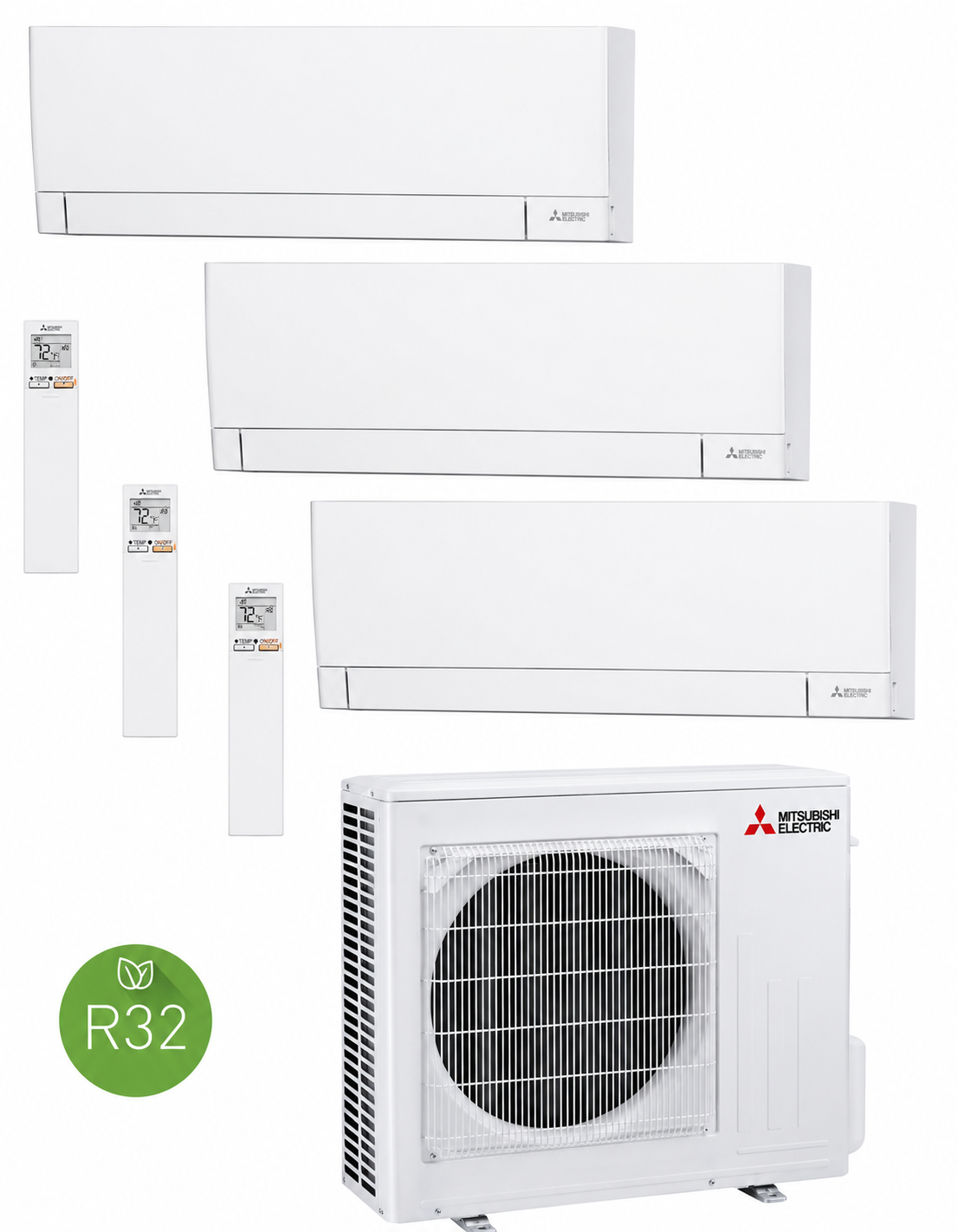 Equipo Mitsubishi Electric multisplit 3x1 serie MXZ-3F68VF + MSZ-AY25VGK2 + MSZ-AY35VGK2 + MSZ-AY35VGK2 (2000FG+ 3000FG+ 3000FG)