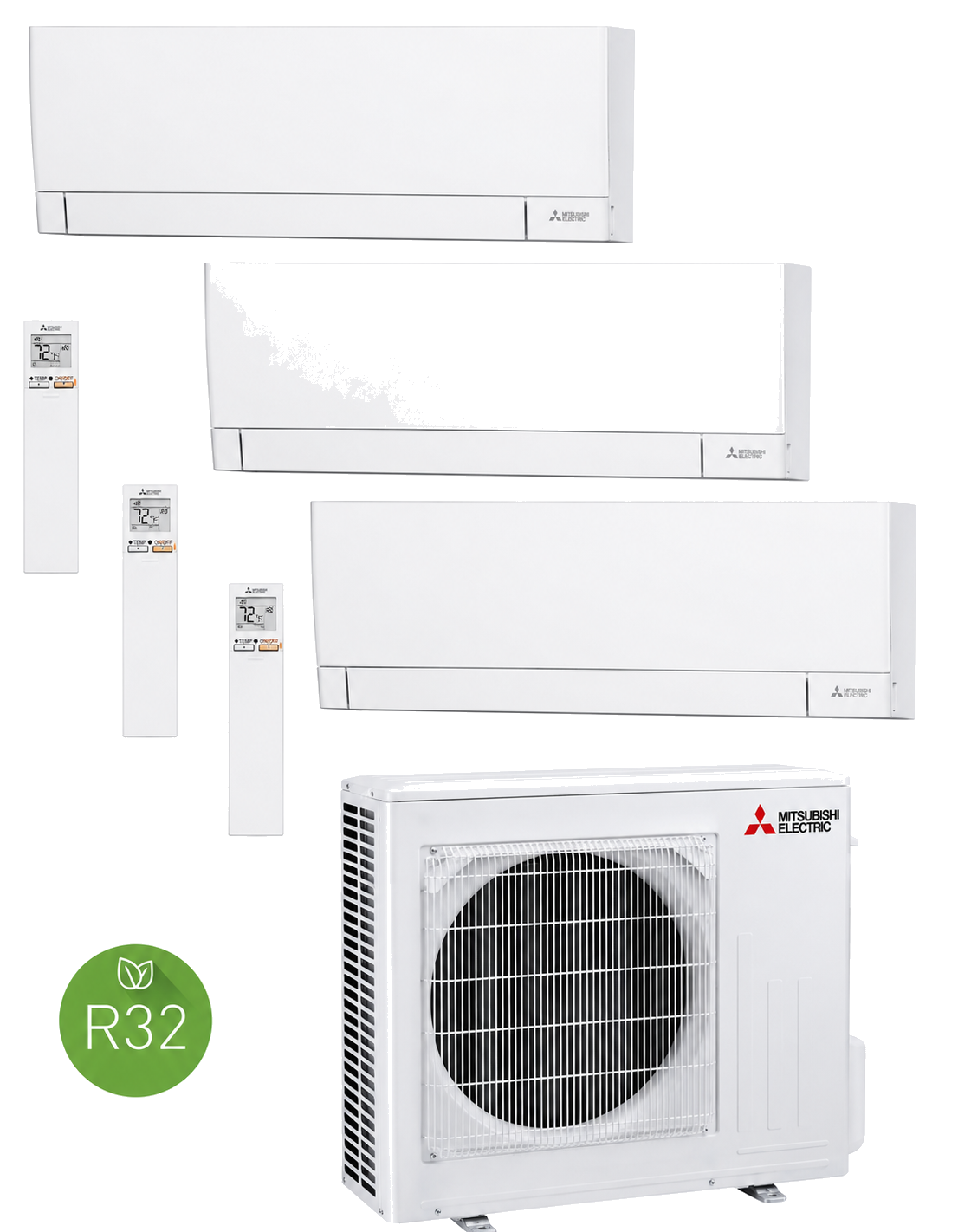 Equipo Mitsubishi Electric multisplit 3x1 serie MXZ-3F68VF + MSZ-AY25VGK2 + MSZ-AY25VGK2 + MSZ-AY35VGK2 (2000FG+ 2000FG+ 3000FG)